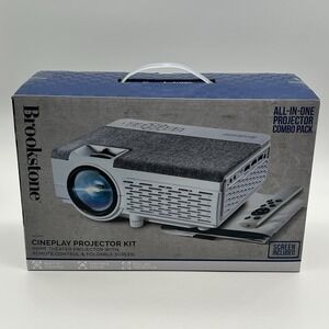 Brookstone All-In-One Home Theater Projector in White -‎ EUC Rarely Used